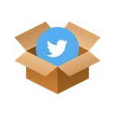 Free Twitter Isometric Box Icon