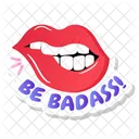 Badass Lips Sticker Icon