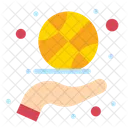 Basketball Spinning Fitness Hand Icon