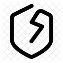 Break Shield Security Breach Vulnerability Icon