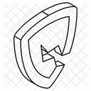 Broken Shield Security Breach Cracked Shield Icon