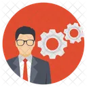 Gears Businessman Management Icon