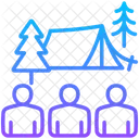 Camping Team Activity Icon