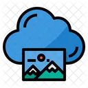 Cloud media storage  Icon