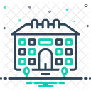 Colonial House Contour Icon