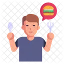 Man Foodie Hungry Icon
