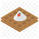 Cream Waffle Wafer Dessert Icon
