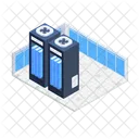 Data Center Server Racks Network Cables Icon