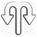 Double Road Arrows Split Arrows Double Headed Arrows Icon