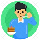 Cake Eating Cake Eating Pastry Icon