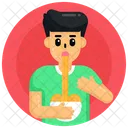 Eating Pasta Eating Noodles Eating Meal Icon