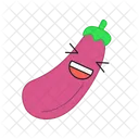 Eggplant Happy Vegetable Icon