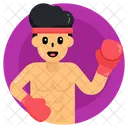 Sportsman Boxer Fighter Icon