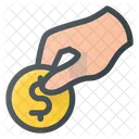 Hold Coin Donate Icon