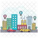 Cityscape Industrial Building Skyscraper Icon