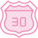 Interstate Highway Sign Duotone Line Icon Icon