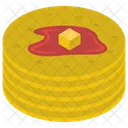 Delicious Pancake Flat Cakes Hot Cake Icon