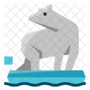 Polar bear on ice floe  Icon