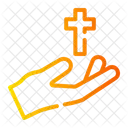 Pray Hand Cross Icon
