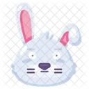 Rabbit astonished expression funny emoji vector. Farmland bunny animal with wide opened eyes feeling shock or confuse. Comic smile embarrassed or surprised emotion. Emoticon flat cartoon illustration  Icon