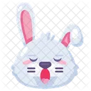 Rabbit sleeping expression cute funny emoji  Icon