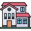 Semi Detached Duplex Suburban Icon