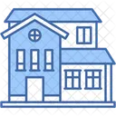 Semi Detached Duplex Suburban Icon