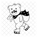 Ice Skating Skating Bear Christmas Skating Icon