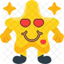 Smile Star With Hearts Star Smile Icon