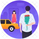 Surprise Bouquet Flowers For Girlfriend Valentine Day Icon