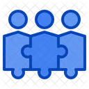 Teamwork Team Collaborate Jigsaw Cooperation Design Thinking Icon