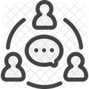 Three people having a conversation  Icon