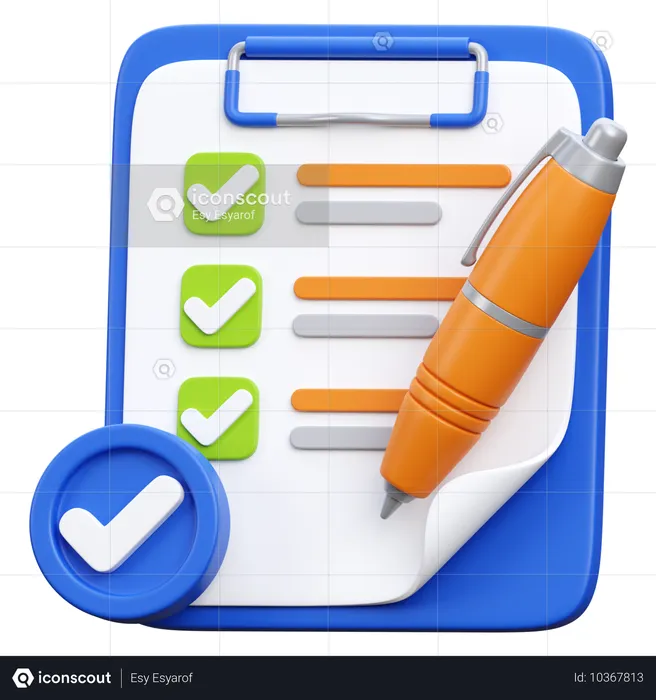Completed Survey  3D Icon