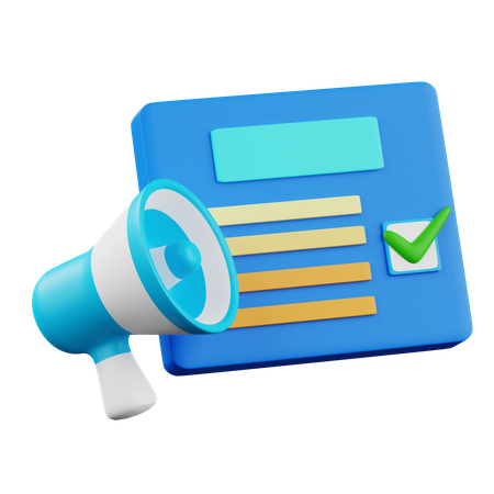 Announcement of completed tasks  3D Icon