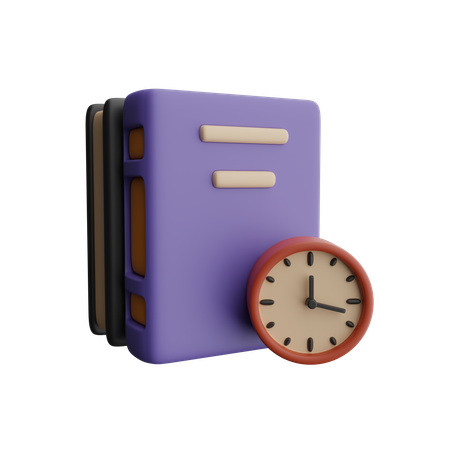 Books and clocks 3D Icon