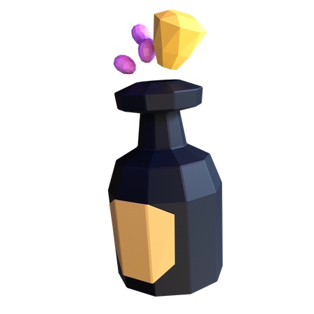 Champagne Bottle  3D Icon