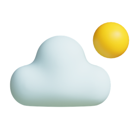 Cloud and the sun  3D Icon