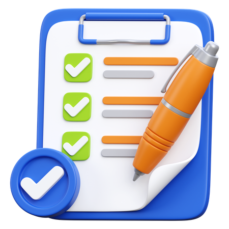 Completed Survey  3D Icon