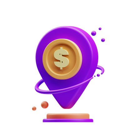 Dollar Pin Location  3D Icon