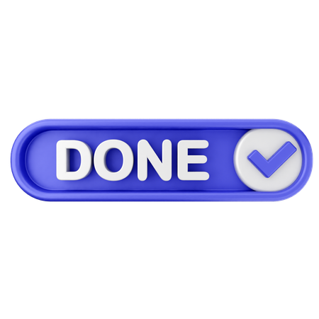 Done Text Button  3D Icon