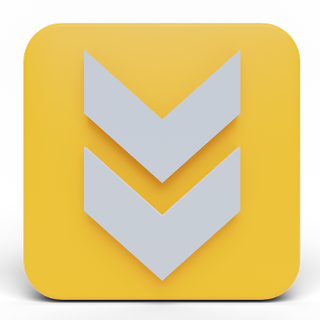 Double Down Arrows  3D Icon