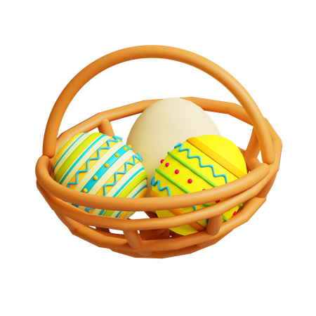 Easter eggs basket  3D Icon