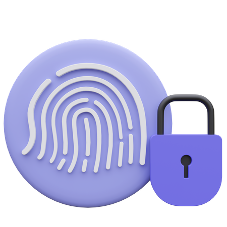 Fingerprint Lock security  3D Icon