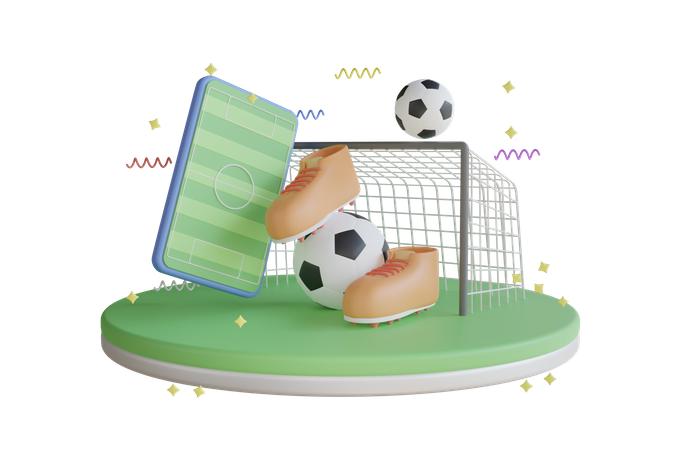 Football  3D Illustration