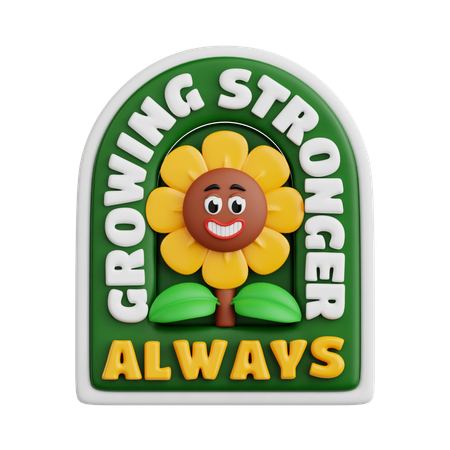 Growing Stronger  3D Sticker