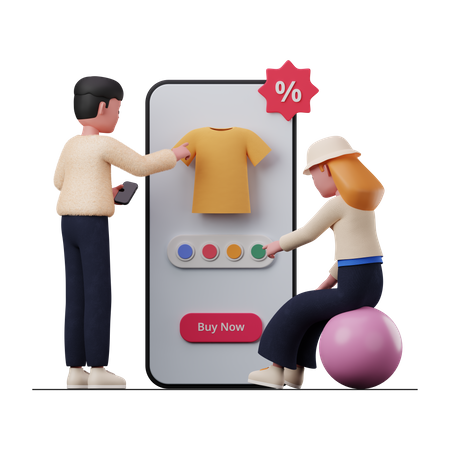 Online clothes shopping  3D Icon