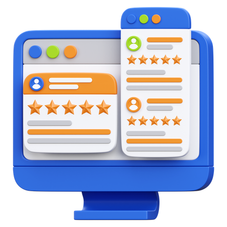 Online Review  3D Icon