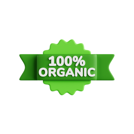 Organic Certification Label  3D Icon