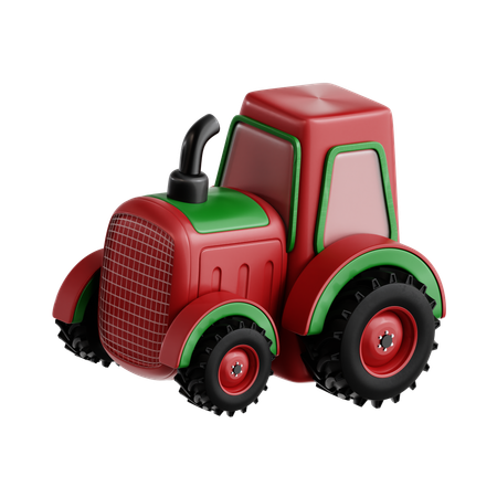 Organic Farm Tractor  3D Icon