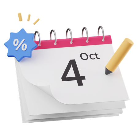 Shopping offer date  3D Icon
